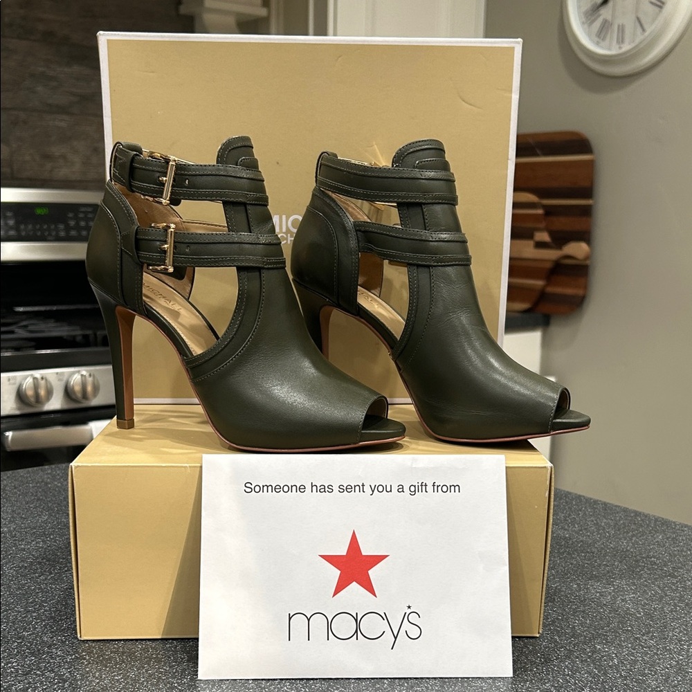 Michael Kors Dark Green Strappy Heels